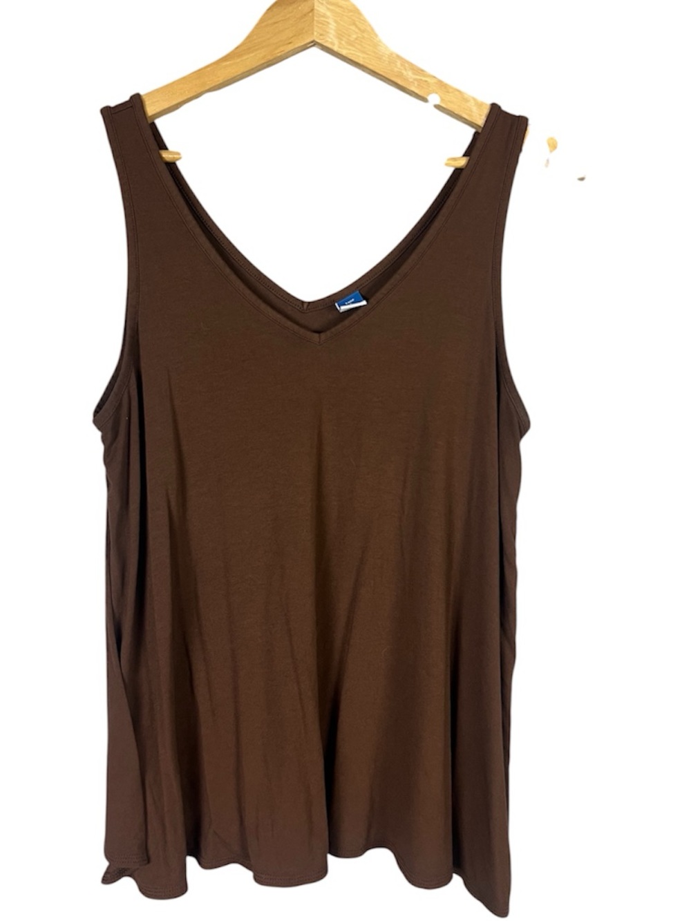 Old Navy Luxe Brown V-Neck Tank Top Size L